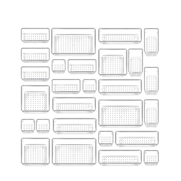 NEW in box 27 piece clear acrylic drawer organizers - Picture 1 of 2
